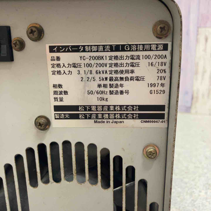 【現状品】◇Panasonic パナソニック TIG溶接機 BK200/YC-200BK1 保証なし【八潮店】
