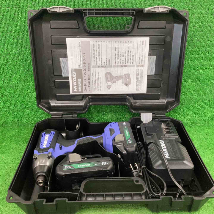 ◇HiKOKI(ハイコーキ) 18V コードレス インパクトドライバ 高トルクタイプ 2.0Ah 蓄電池×2個 充電器 ケース付 FWH18DF(2BG)【川崎店】