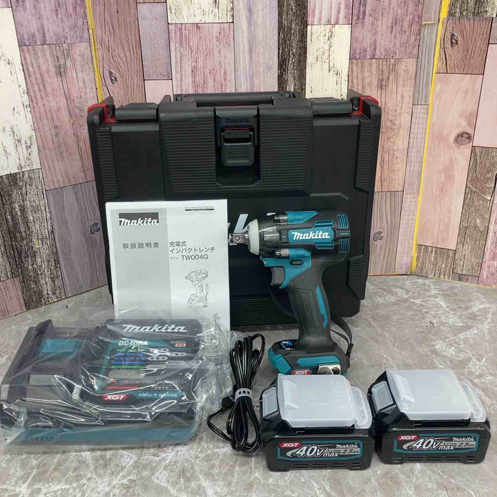 マキタ(Makita) 40Vmax充電式インパクトレンチ 2.5Ah バッテリ2本・充電器・ケース付 TW004GRDX【八潮店】