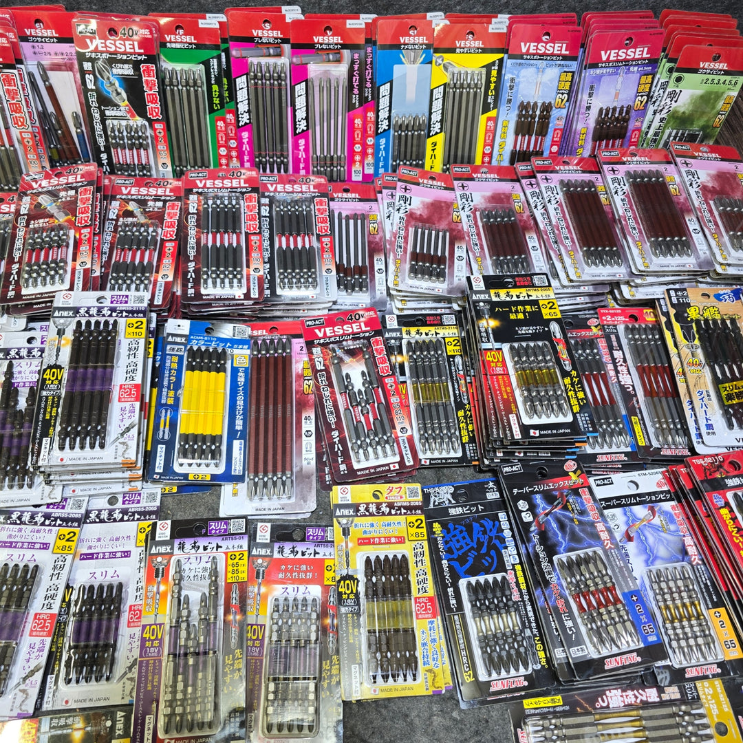【未使用・大特価まとめ売り！】ビット5本入り 200パックまとめ売り 六角軸6.35mm インパクトドライバー用 メーカー・サイズ混合 約1000本【桶川店】