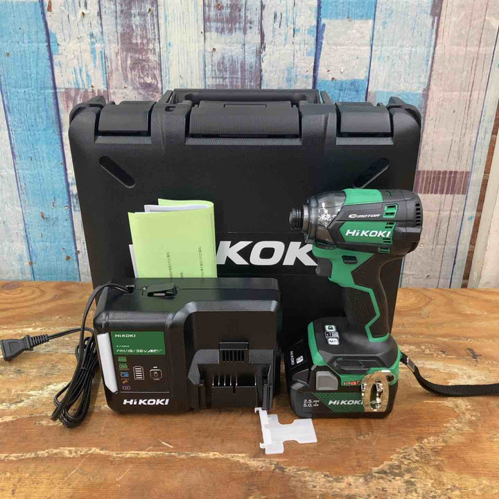 ◇HiKOKI(ハイコーキ) 18V 充電式 インパクトドライバ WH18DC  バッテリー1個・充電器・ケース付 WH18DC(XPZ), アグレッシブグリーン【柏店】