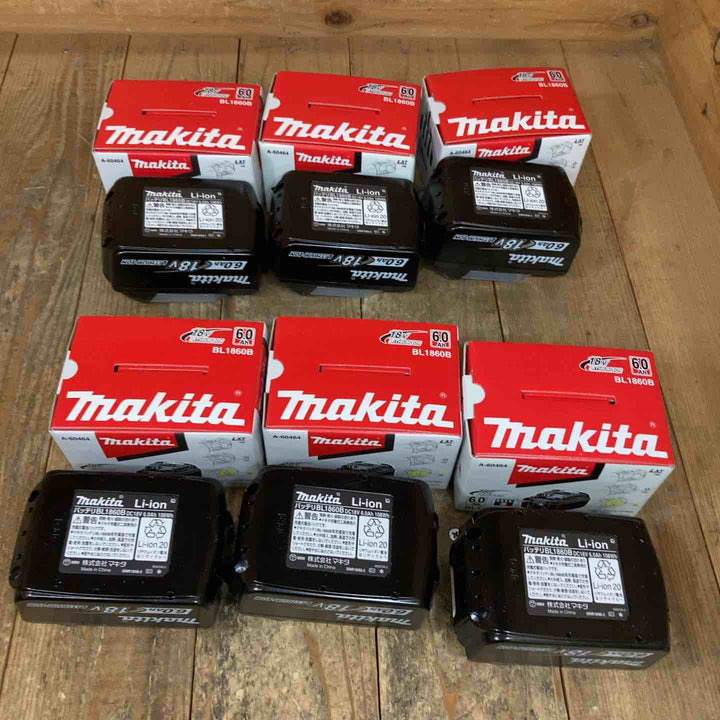 純正品 マキタ(makita) リチウムイオンバッテリー 18V/6.0Ah BL1860B 6個セット まとめ売り【所沢店】