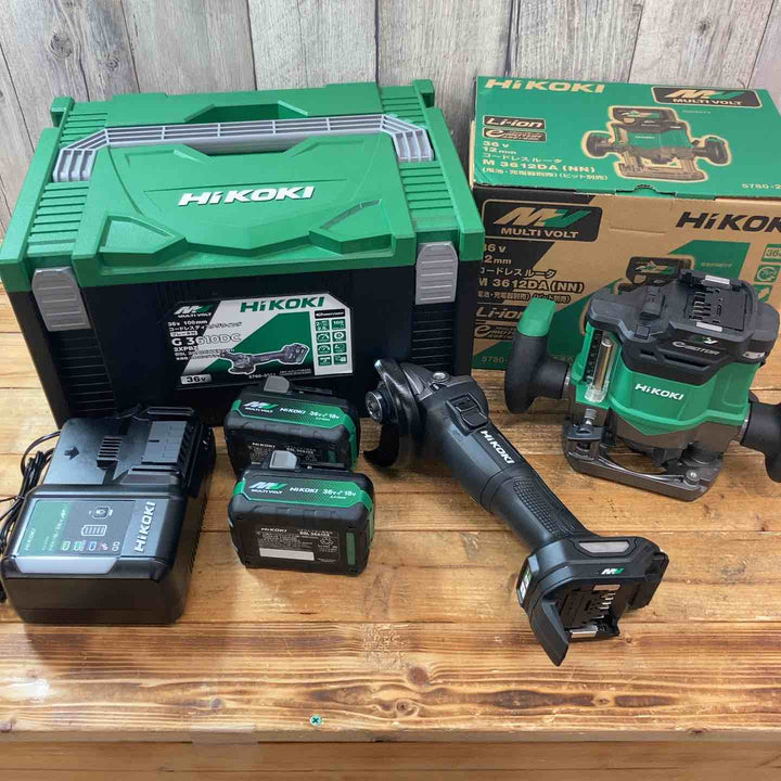 【未使用品(店頭展示品)】ハイコーキ(HiKOKI)ディスクグラインダ G3610DC(2XPBZ)・ルーターM3612DA(NN)まとめセット【東大和店】