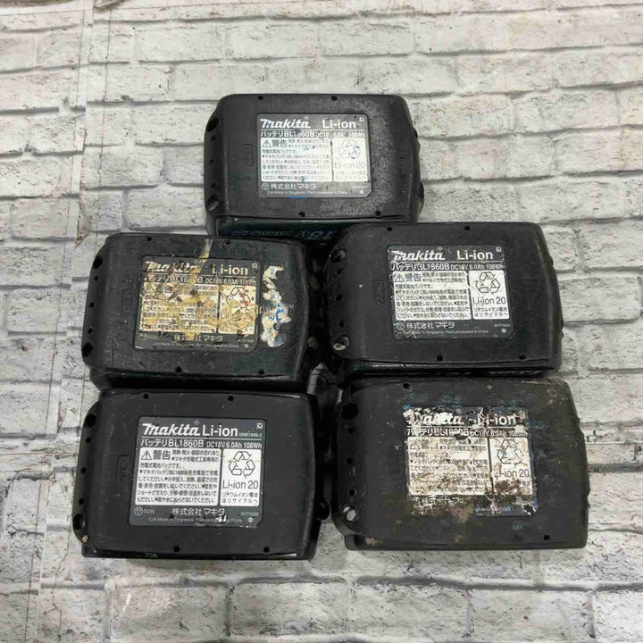 【現状品】①★マキタ(makita) リチウムイオンバッテリー 18V/6.0Ah BL1860B 10個セット 保証なし【川口店】