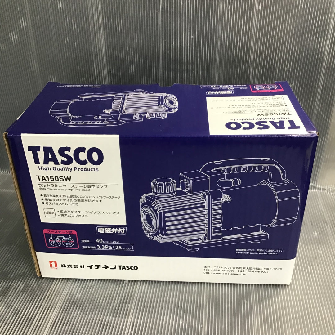 【未使用】イチネン(TASCO) オイル逆流防止弁付ウルトラミニツーステージ 真空ポンプ TA150SW【草加店】