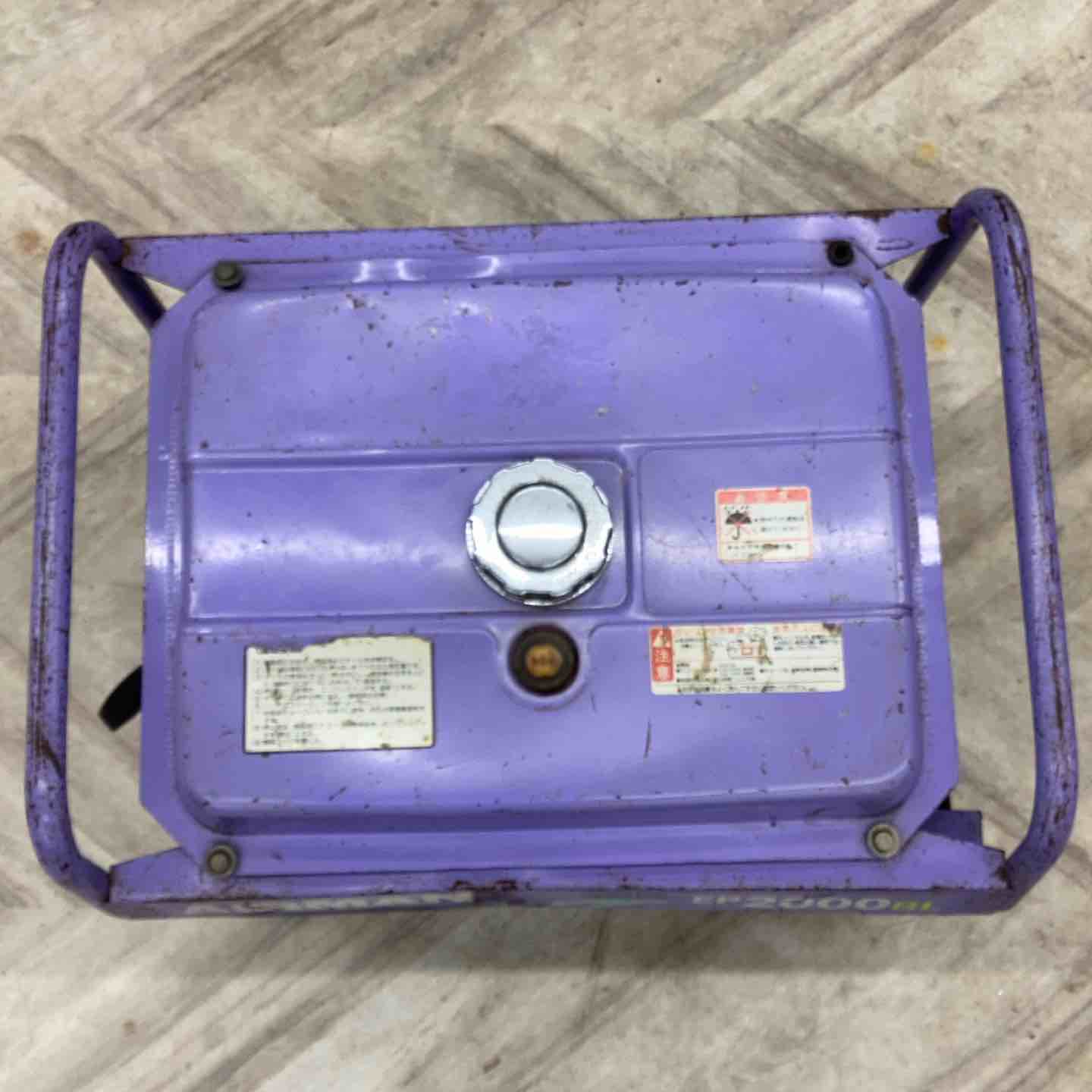 109★AIRMAN★EP2000★発電機★ジャンク★引き取り歓迎 店頭受取り限定▽AIRMAN ⁄ 北越工業 EP2000BLガソリン発電機 紫