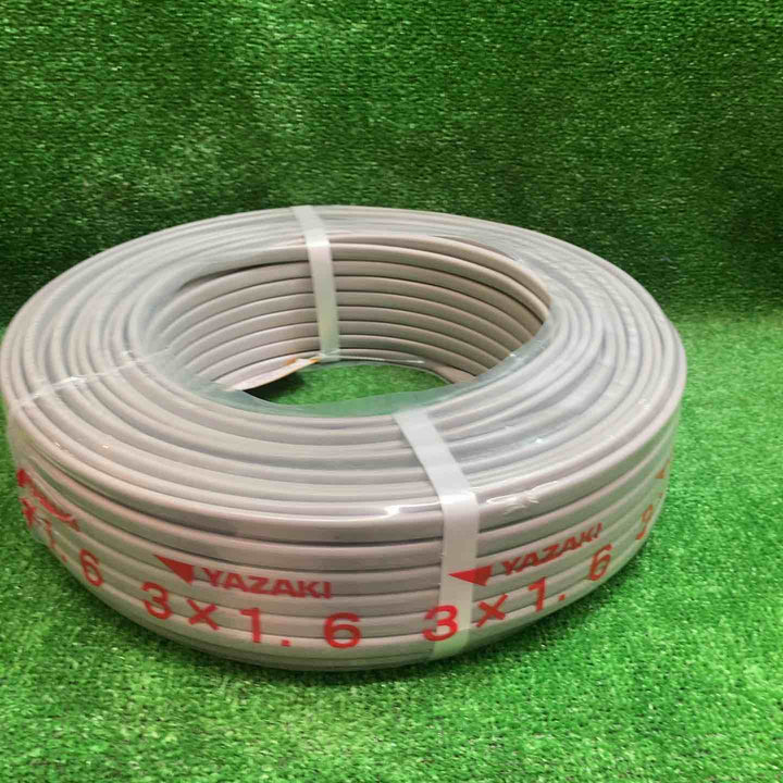 矢崎 VVFケーブル 1.6mm×3芯 100m巻 (灰色) VVF1.6mm×3C×100m YAZAKI【川越店】