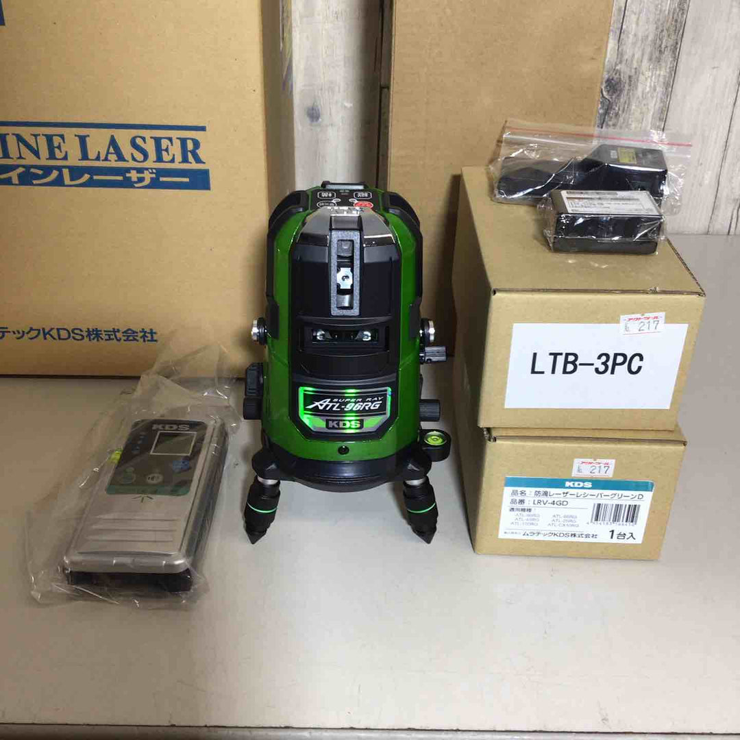 【未使用品】KDS ATL-96RGRSA 受光器・三脚・蓄電池セット LTB-3PCリチウムイオン充電池/充電器 レーザー墨出し器【戸田店】