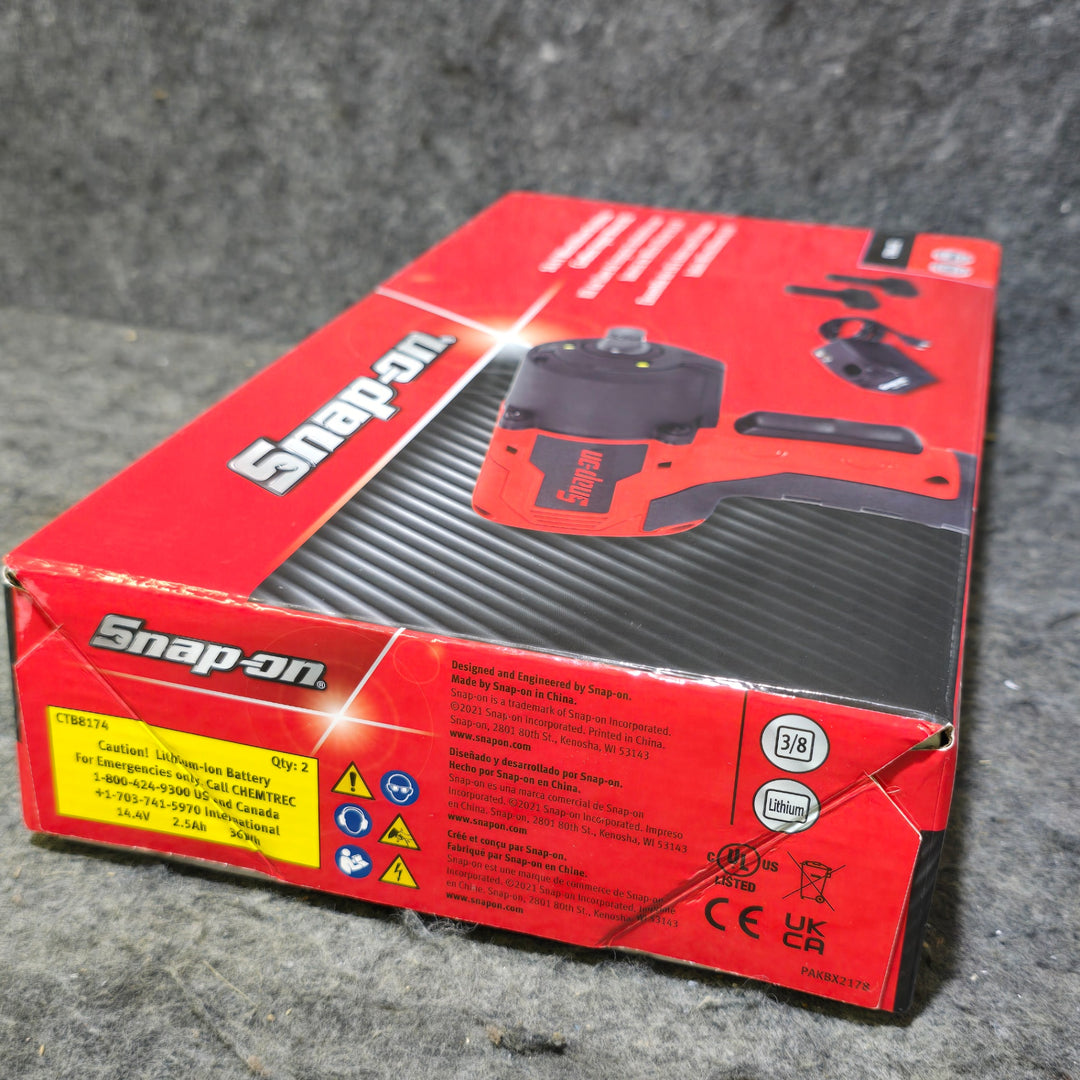 「【未使用品】スナップオン(Snap-on) 充電式インパクトレンチ CT861J2 3/8sq 充電器＋バッテリ2個 元箱あり 赤【桶川店】