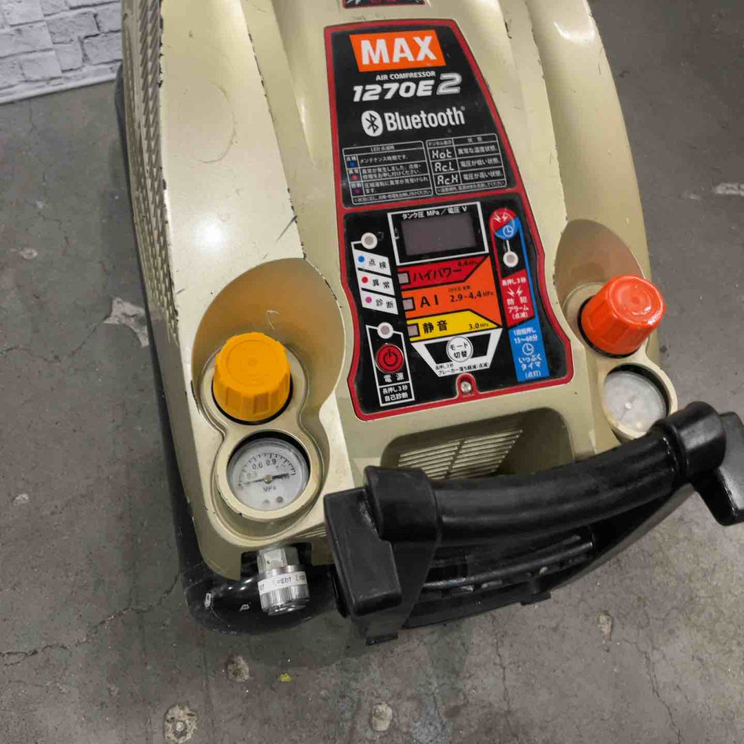 【ジャンク品】マックス(MAX) エアコンプレッサー AK-HL1270E2_ゴールド 保証なし ジャンク品 圧縮不良 通電確認済み【川口店】