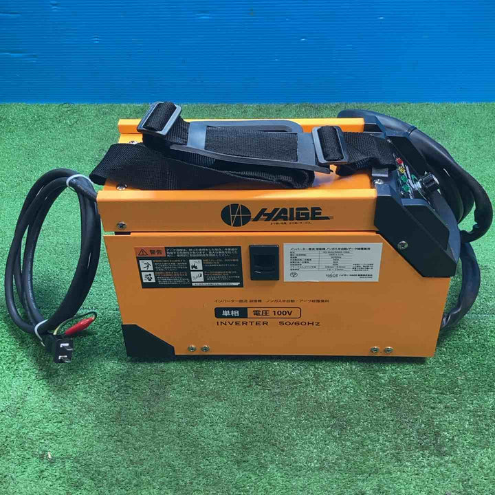 ◇HAIGE(ハイガー) 半自動溶接機 HG-MAG/MMA-100A トーチノズル・溶接ホルダーコード・アースコード付き　7.1㎏【岩槻店】