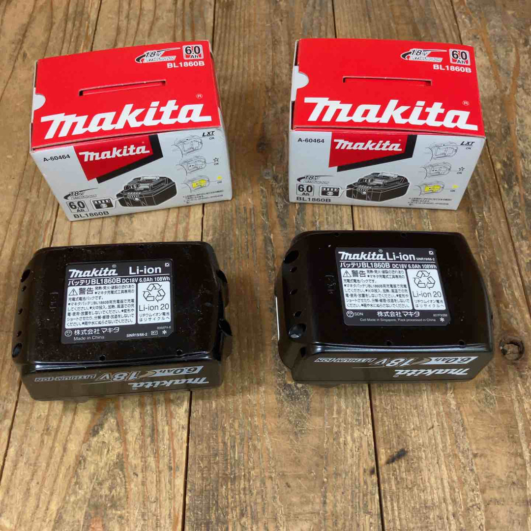 ≪特価≫マキタ(makita) リチウムイオンバッテリー 18V/6.0Ah BL1860B 計2点セット【所沢店】
