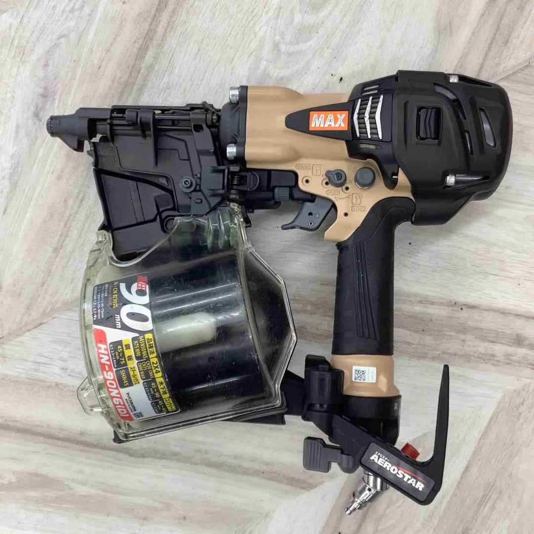★マックス(MAX) 高圧エア釘打ち機 HN-90N6(D)_サンドベージュ【越谷店】