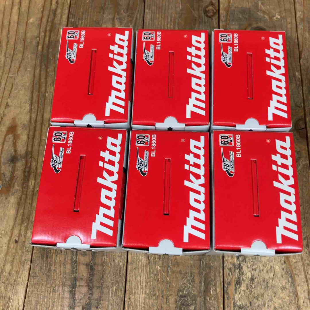【未使用品】純正品 マキタ(makita) リチウムイオンバッテリー 18V/6.0Ah BL1860B 6個セット まとめ売り【所沢店】