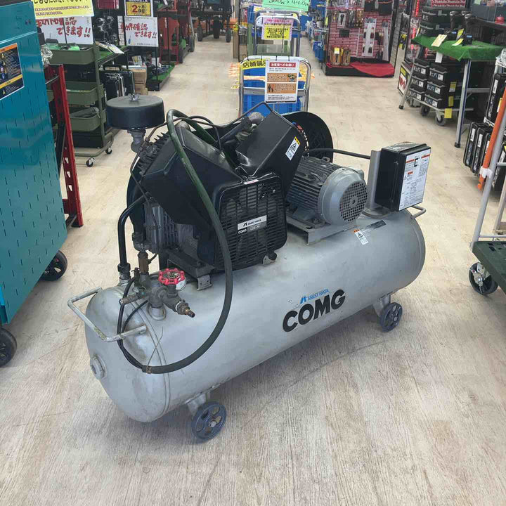 【店頭受取り限定/決算SALE】アネスト岩田 エアーコンプレッサー L22-14  タンク165L 三相200V 3馬力　車輪交換品★動作確認済み★【川越店】
