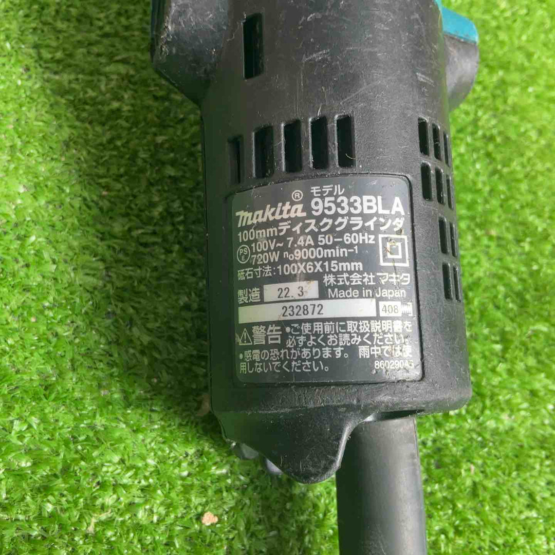 ☆マキタ(makita) ディスクグラインダ 低速高トルク ブレーキ付 100mm 9533BLA【草加店】