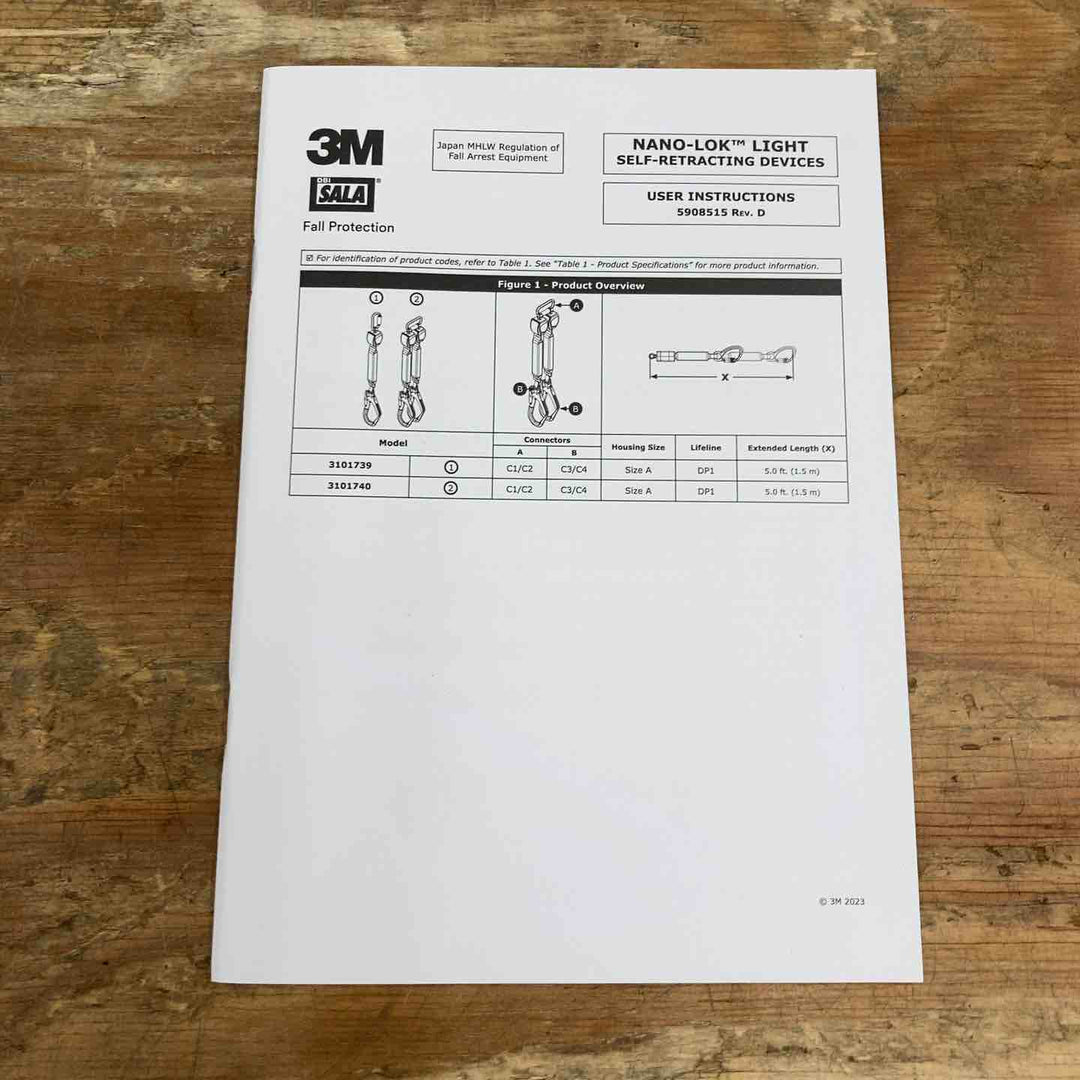 ◇[新規格適合] 3M 巻取り式ランヤード シングル(タイプ1)DBI-サラ Nano-Lok Light 3101739【柏店】
