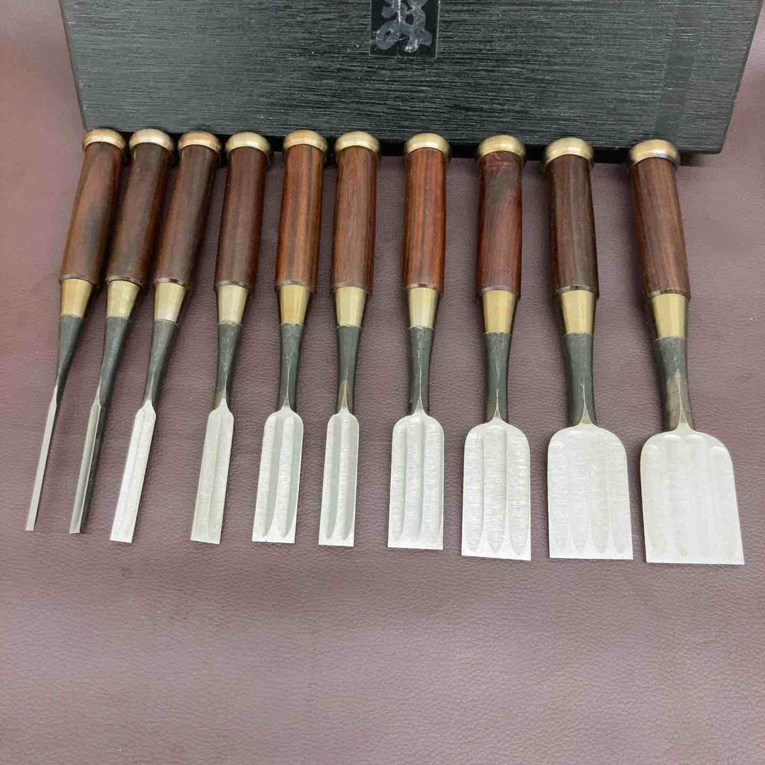 【中古美品】 長運 鑿 10本組 未使用長期保管品 のみ かんな 鑿・鉋・大工道具 鋸 和工具 骨董品 【東大和店】