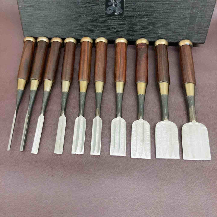【中古美品】 長運 鑿 10本組 未使用長期保管品 のみ かんな 鑿・鉋・大工道具 鋸 和工具 骨董品 【東大和店】