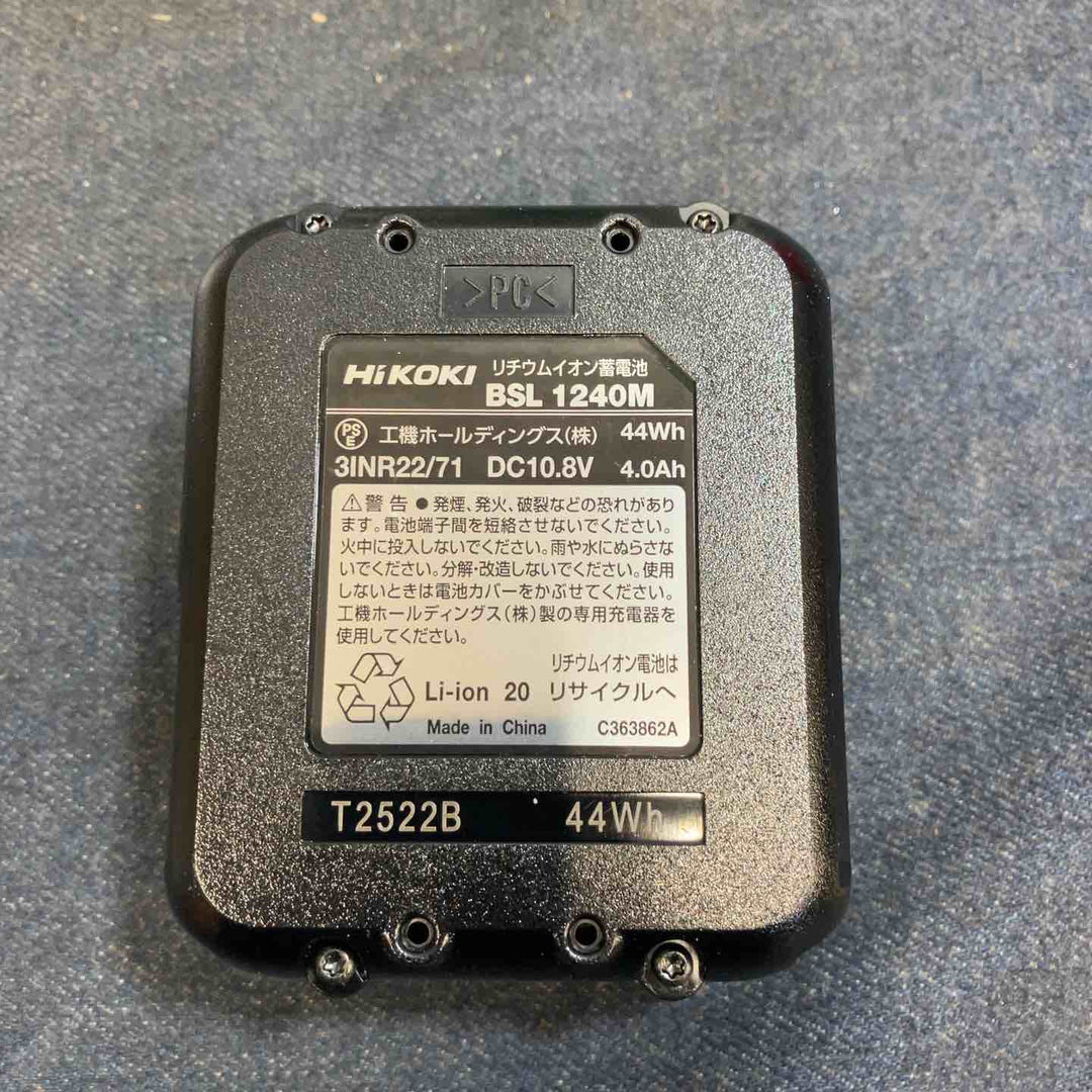 ◇HiKOKI(ハイコーキ) 旧日立工機 リチウムイオン電池 10.8V/4.0Ah BSL1240M【八潮店】