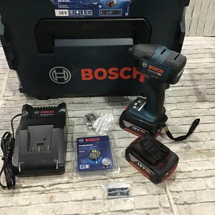 〇Bosch Professional(ボッシュ)18V コードレスインパクトドライバー (5.0Ahバッテリーx2個･充電器･ベルトフック・キャリングケース付) GDR18V-210C【川口店】