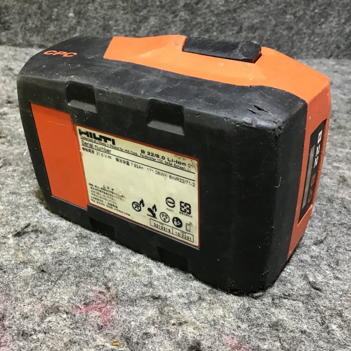 【中古】 ヒルティ HILTI 22V リチウムイオンバッテリー B22 8.0 22V/8.0Ah 【桶川店】