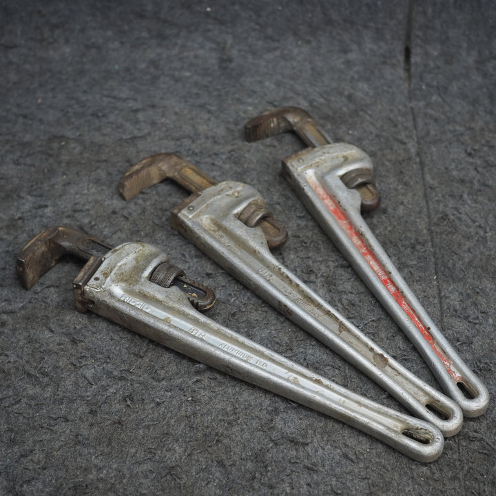 【現状品】RIDGID　450mmアルミストレートパイプレンチ 818　3本セット＊現状品【鴻巣店】
