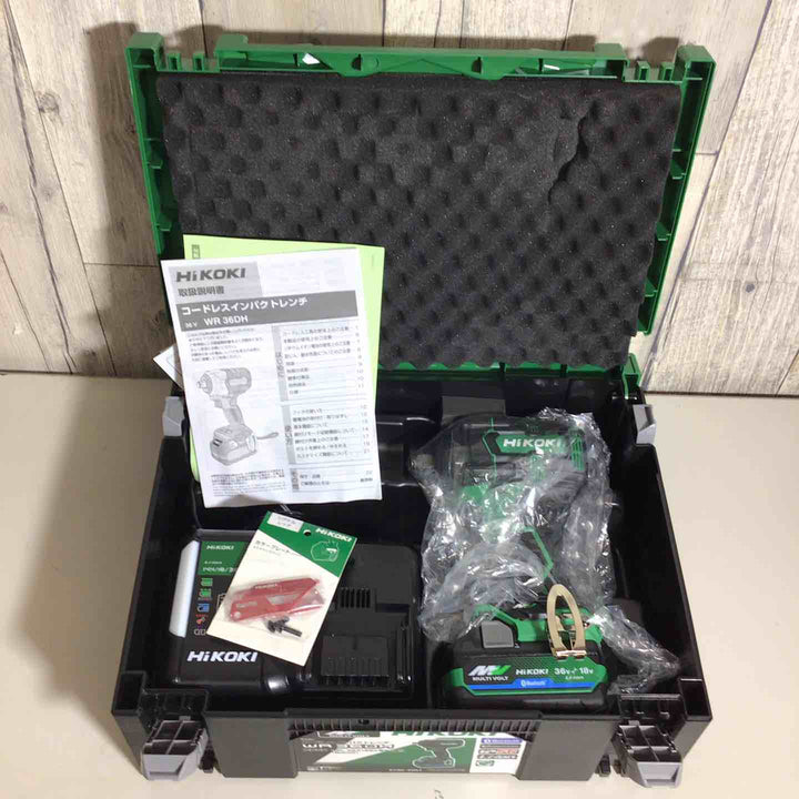 【未使用品】 ハイコーキ HIKOKI 日立 コードレス インパクトレンチ WR36DH(XPSZ) バッテリー&充電器付 純正 充電式 【戸田店】