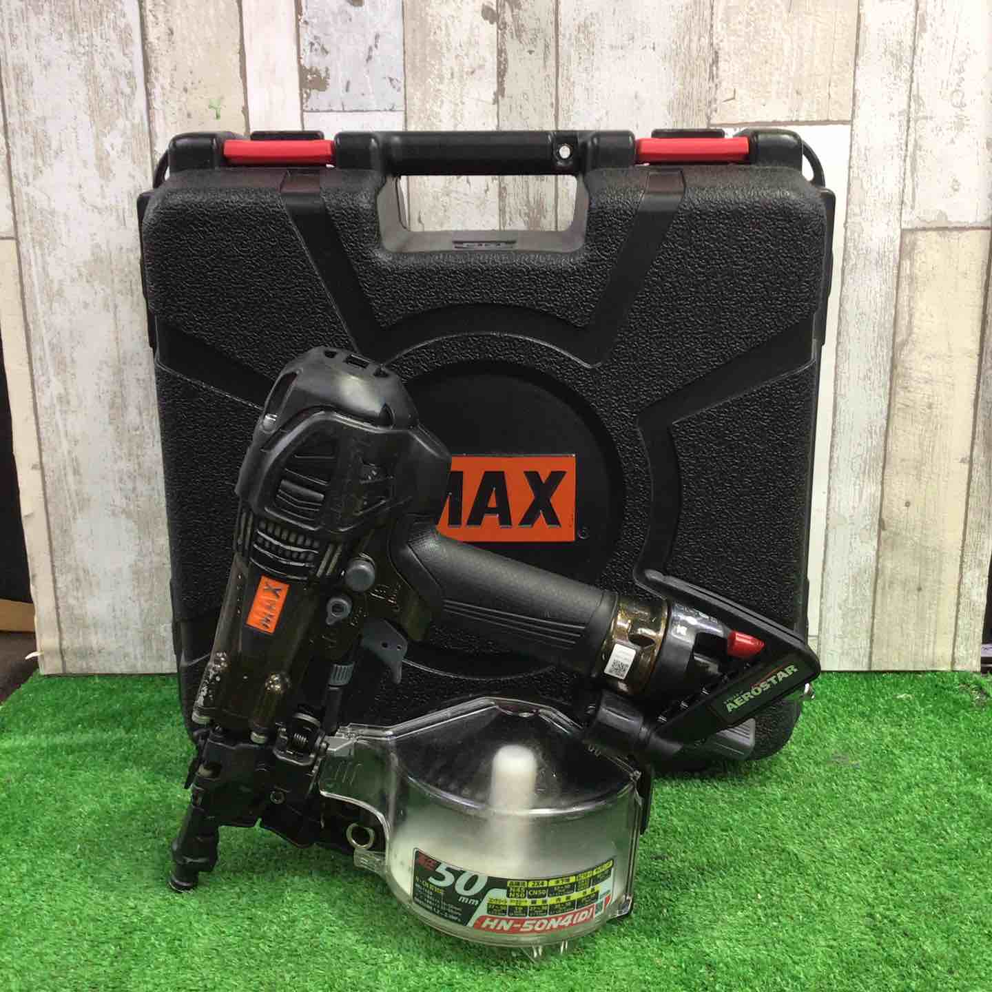 ★マックス(MAX) 高圧エア釘打ち機 HN-50N4(D)_アンバーオリーブ【町田店】 マックス(MAX) 高圧エア釘打ち機 HN-50N4(D)_アンバーオリーブ【町田店