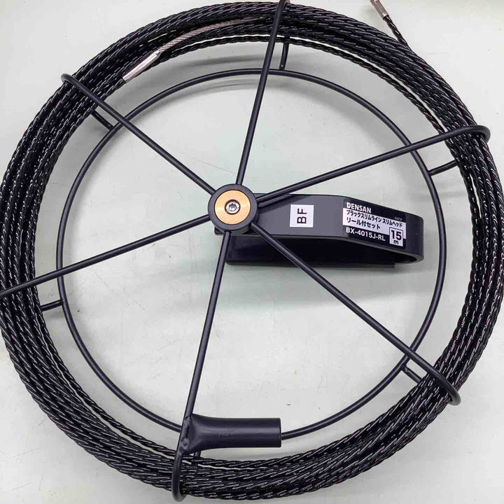 DENSAN 呼腺リール付セット BX-4015J-RL ジェフコム 15m　ブラックスリムラインスリムヘッド リール付きセット腰 素早い 繰り出し 携帯 らくらく 【越谷店】
