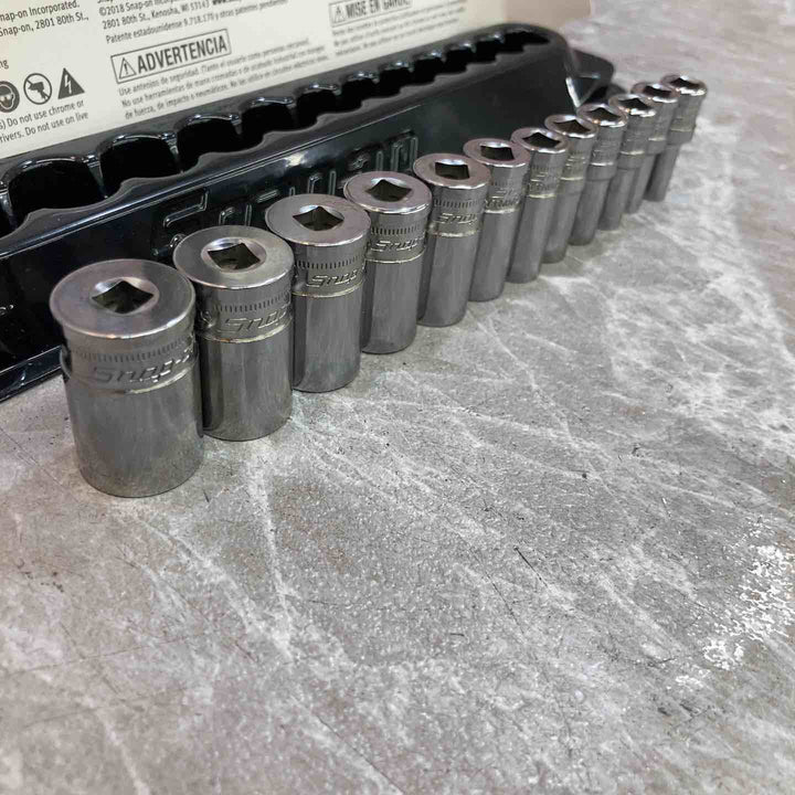 【中古品】snap-on/スナップオン　セミディープソケット　12ピースセット　1/4　112YTMMSY【八潮店】