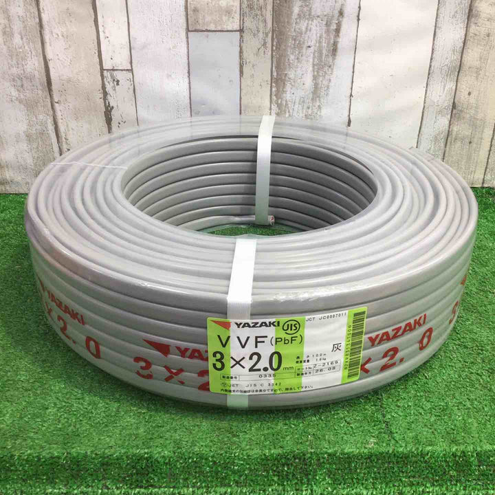 矢崎 ヤザキ VVFケーブル 3×2.0mm 100m 赤 白 黒 26年8月製【町田店】