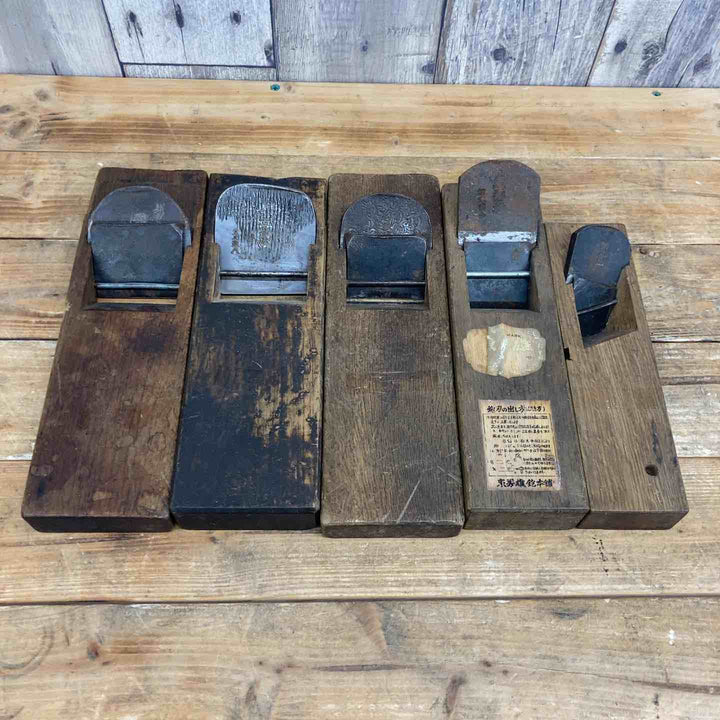 【中古品】 左勘次・國安・虎五郎・東秀雄・菊之助 鉋5個セット  鉋 かんな カンナ 和工具 大工道具 鑿 のみ 鋸 のこ 【東大和店】