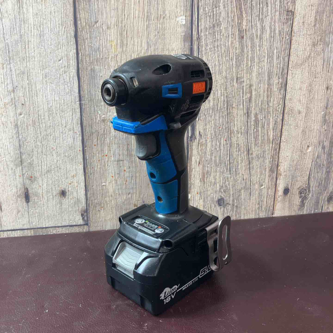 中古品】マックス(MAX) MAX 充電式ブラシレスインパクトドライバ(青 