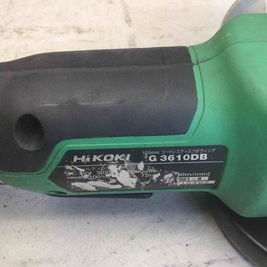 中古品】 ハイコーキ/HIKOKI 100mmコードレスディスクグラインダ 