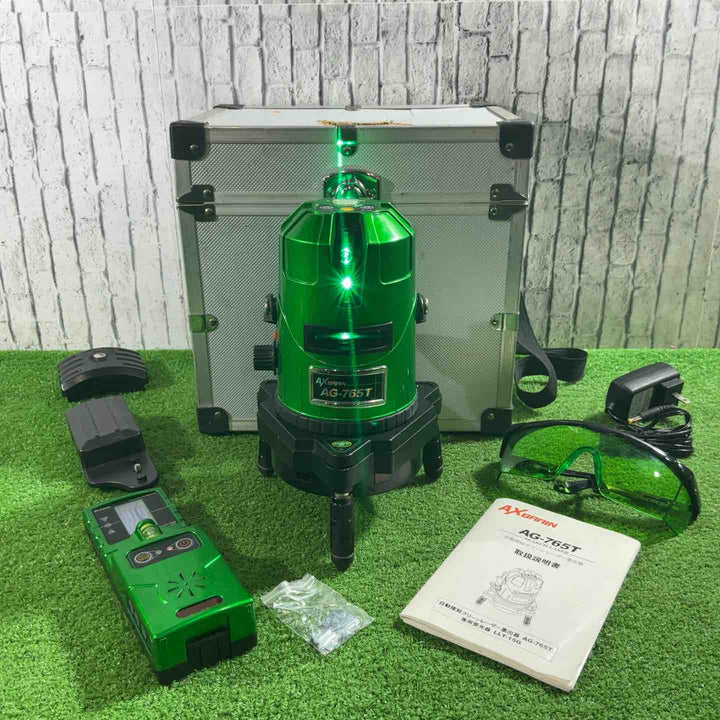 ◇アックスブレーン 高輝度自動探知グリーンレーザー墨出し器 AG-765T 01000257 動作確認済【川口店】