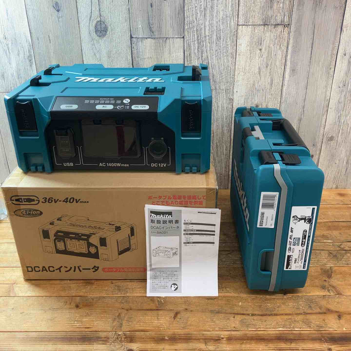【未使用店頭展示品】 マキタ(makita)  まとめ売りセット コードレスインパクトレンチ DCACインバータ TW300DRGX BAC01 18V フルセット 【東大和店】