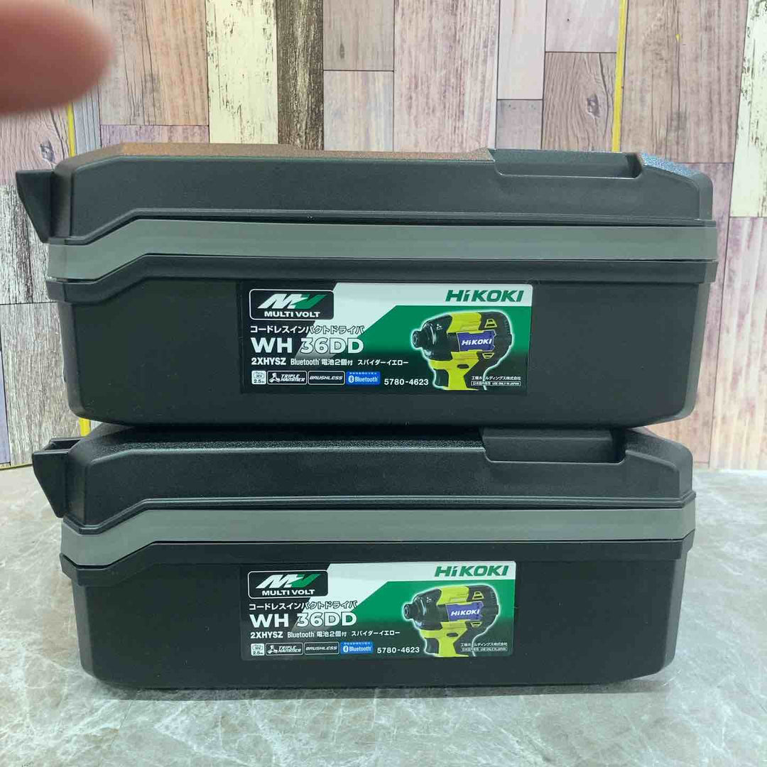 【未使用品】2台セット Hikoki ハイコーキ WH36DD(2XHYSZ) スパイダーイエロー コードレスインパクトドライバ【八潮店】
