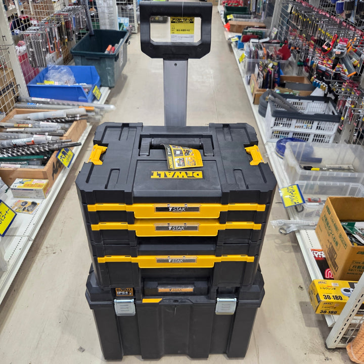 デウォルト(DEWALT) TSTAK モバイルツールボックス キャリータイヤ付き 工具箱 収納ケース ツールボックス 運びやすい 積み重ね収納 DWST83347-1【町田店】