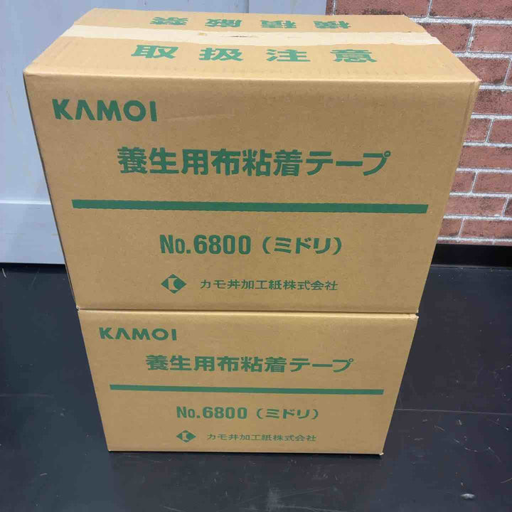 KAMOI 養生用布粘着テープ No.6800 ミドリ 50mm×25m 30巻入【藤沢店】