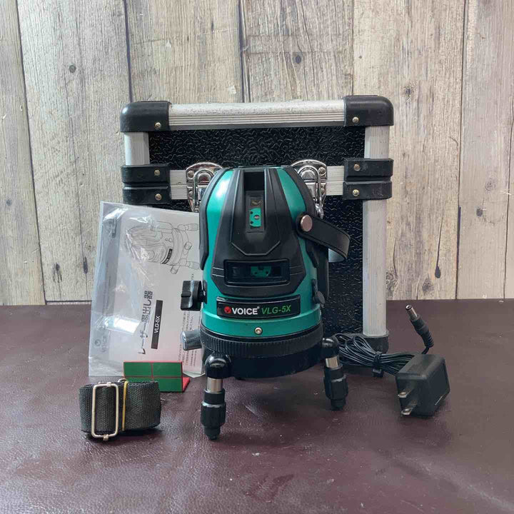 【中古品】 ヴォイス(VOICE) レーザー墨出し器 5ライングリーンレーザー 矩十字・横 VLG-5X 【東大和店】