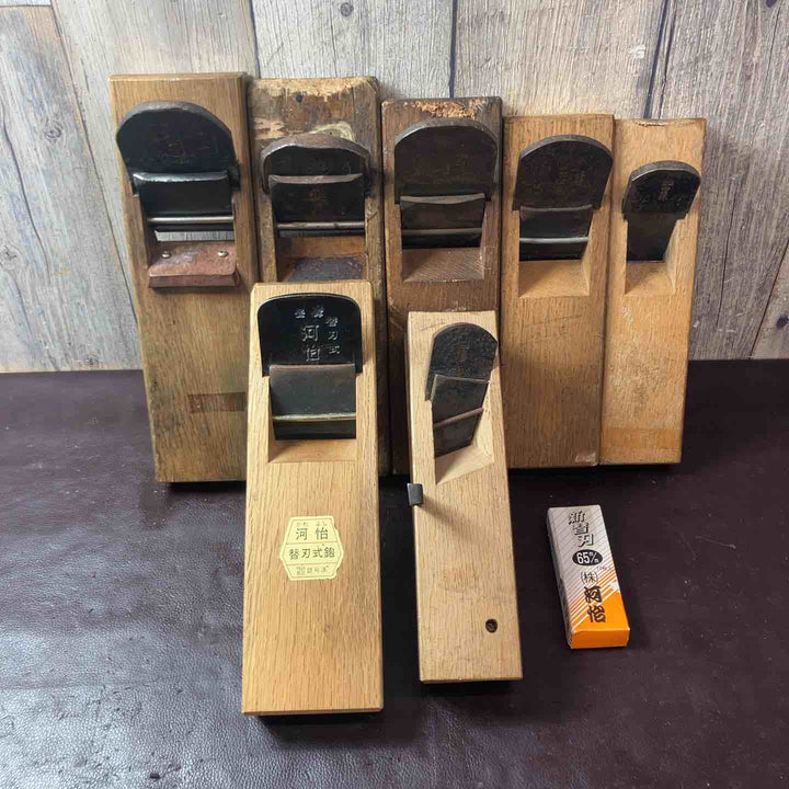 【中古品】 鉋(かんな) 福寿・貴光・永壽・古佐吉・是行・河怡(かわよし)・國明(組子鉋) 7個セット 【東大和店】