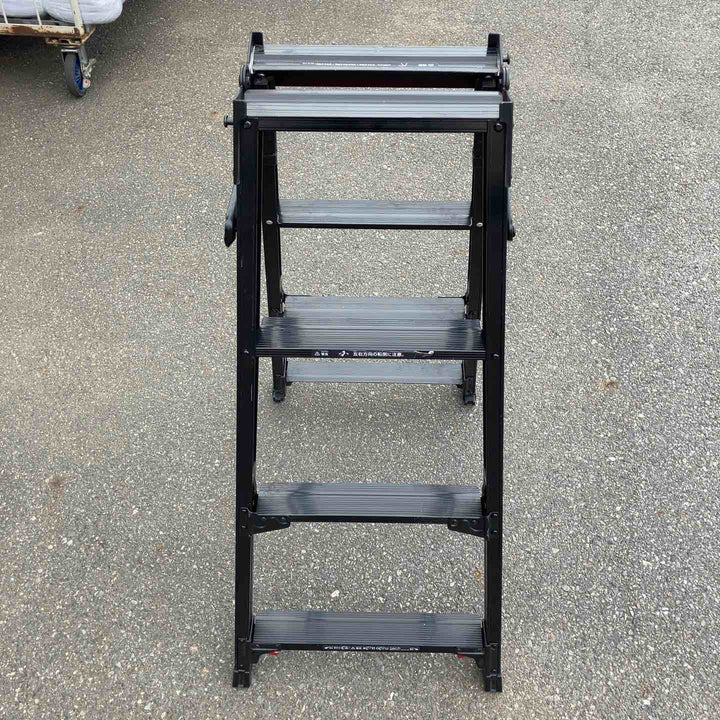【店頭受取り限定】◇長谷川工業(Hasegawa) BLACK LABEL 4段伸縮式はしご兼用脚立(ワンタッチバー付) RYZB-12 ブラックレーベル【八潮店】