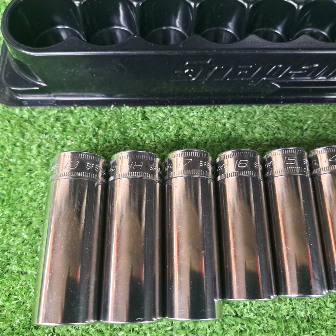 【美品】★スナップオン(Snap-on) 3/8"ディープソケットセット 212SFSMY 8mm-19mm 12pc【岩槻店】