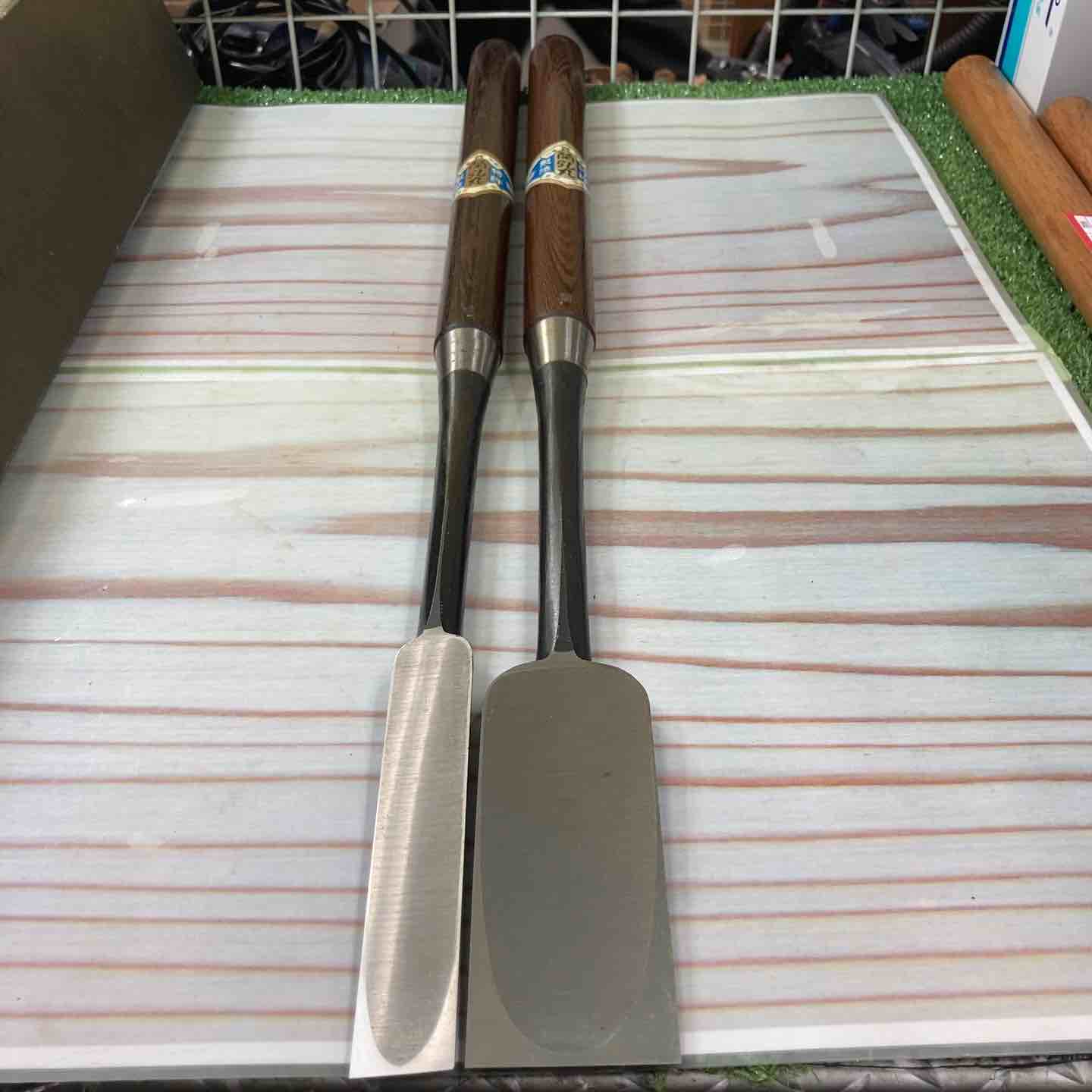 鑿 【長期保管品】 銘：菊弘丸 突きのみ24ミリ、48ミリ2本組 【川崎店