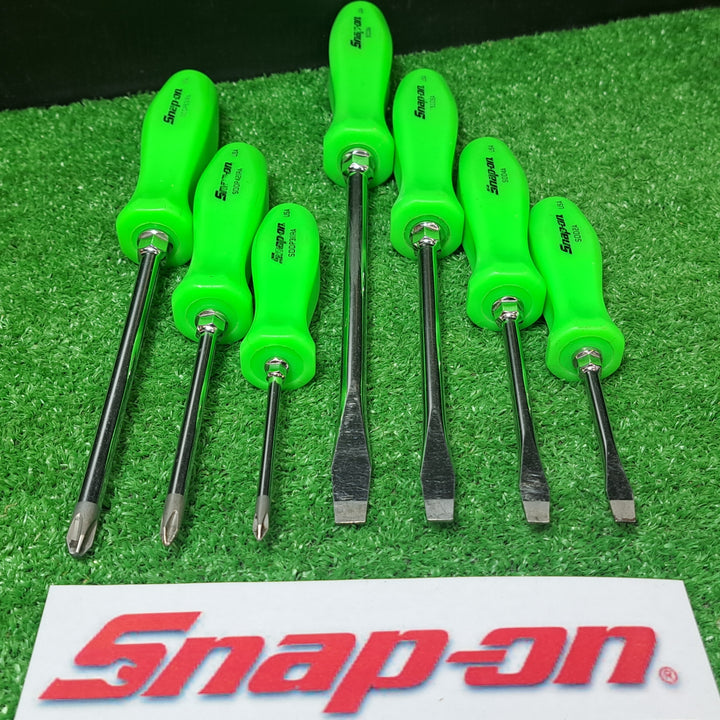 ◇スナップオン snap on コンビネーションスクリュードライバ SDDX70AG 7本セット グリーン【岩槻店】