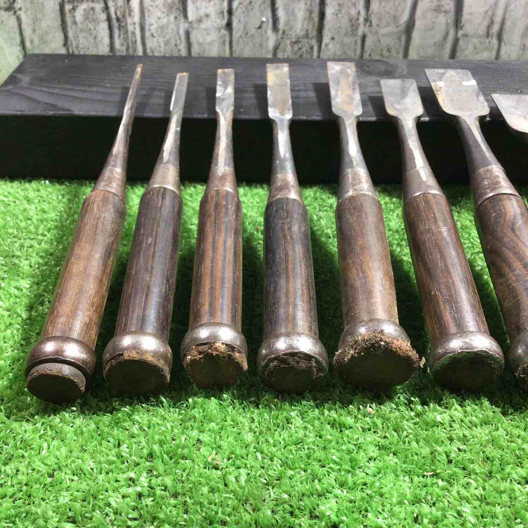 輝千代 追入鑿 10本組 本体のみ 錆あり 【川口店】