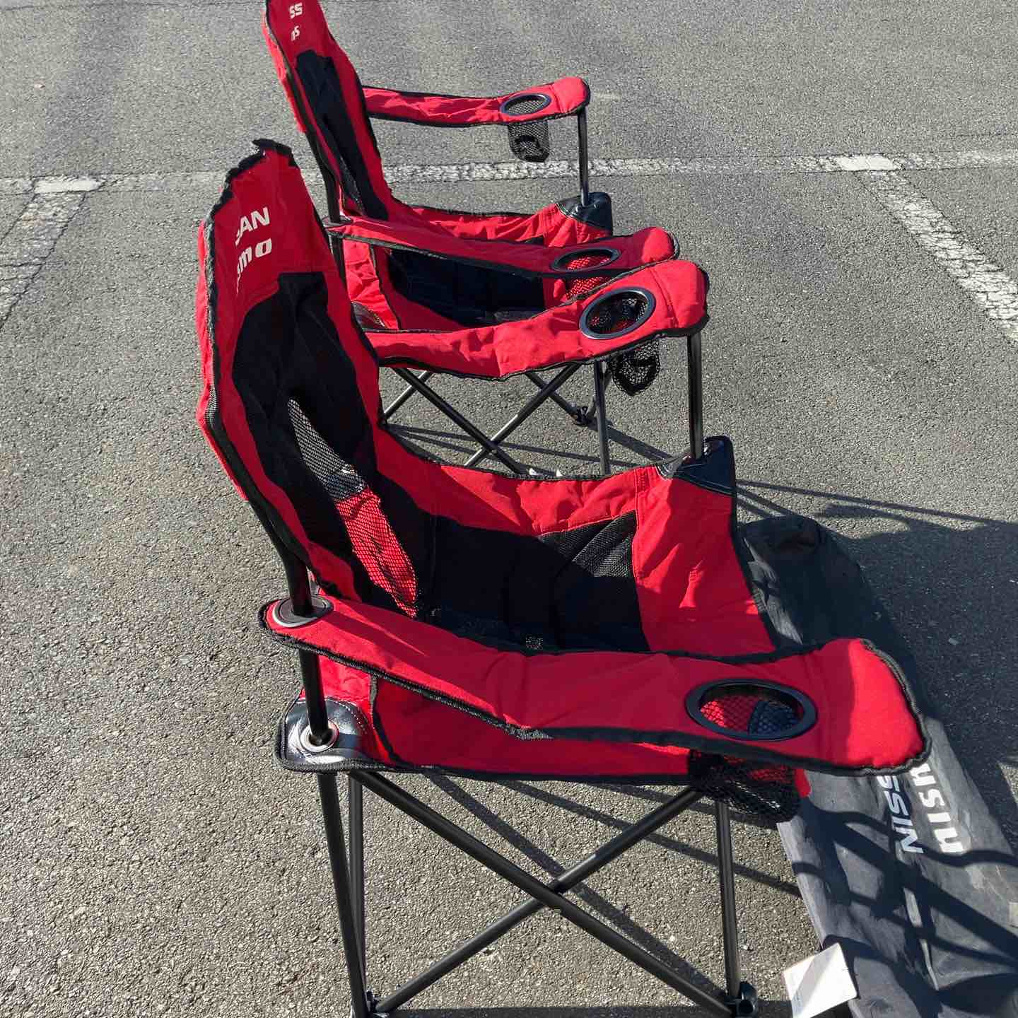 中古品】 ニスモ(nismo) FANチェア(大) KWA7060G20 折りたたみ椅子 2個