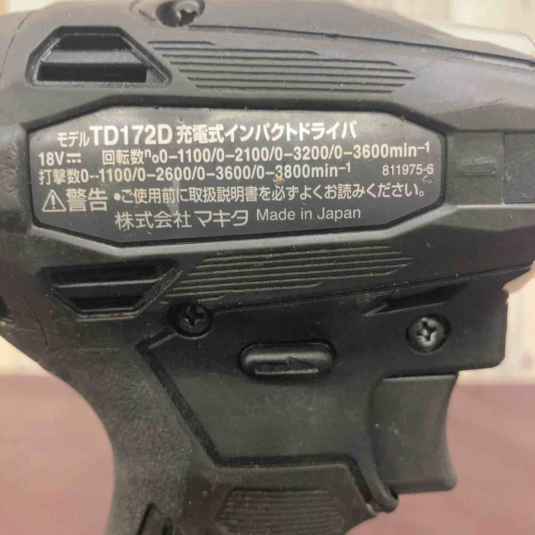 【中古品】 マキタ(makita) コードレスインパクトドライバー TD172DZB バッテリー1個付属 【東大和店】
