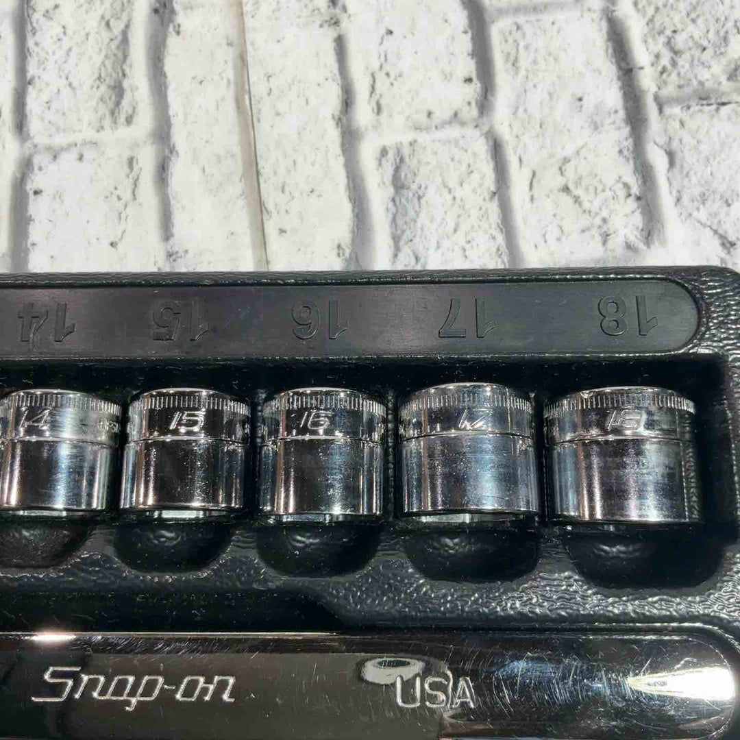 Snap-on スナップオン 3/8ロープロファイルラチェットハンドル+3/8ロープロファイルソケット9点セット RAF80A+RFM8-18 【川口店】